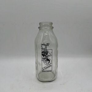 Meadow Brook Home's Farms Quart Glass Milk Clarksville New York Bottle Clear
